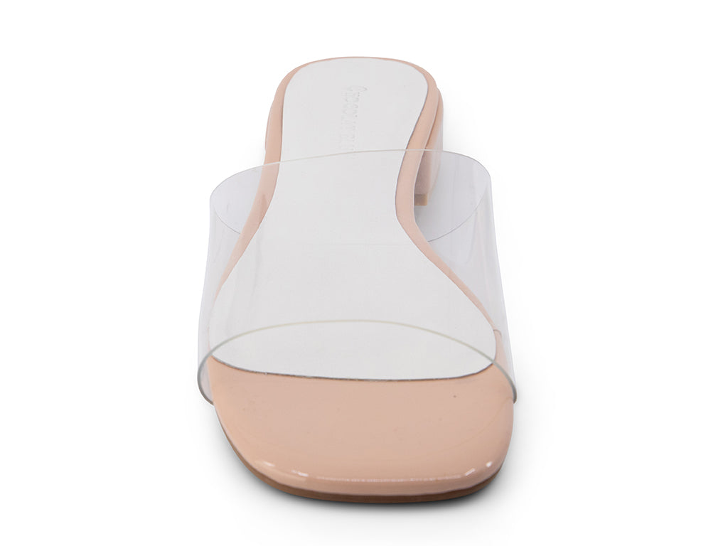 Belya Clear Vinyl Upper Nude Patent Lining and Heel_front and toe area view