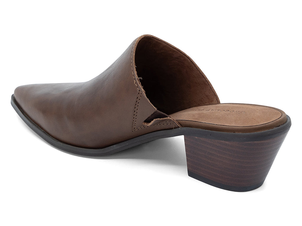 pointy toe dark brown mule - inner side view