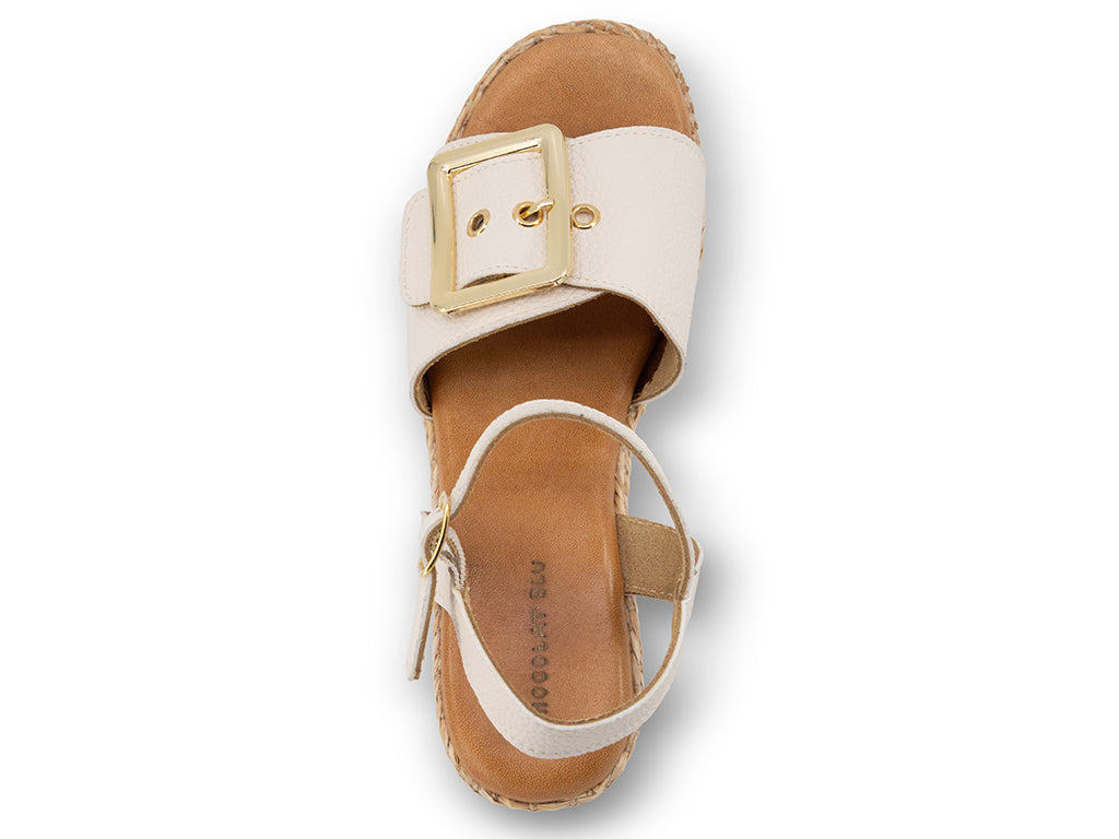Jenis Ice Wedge Sandal with gold buckle_top view