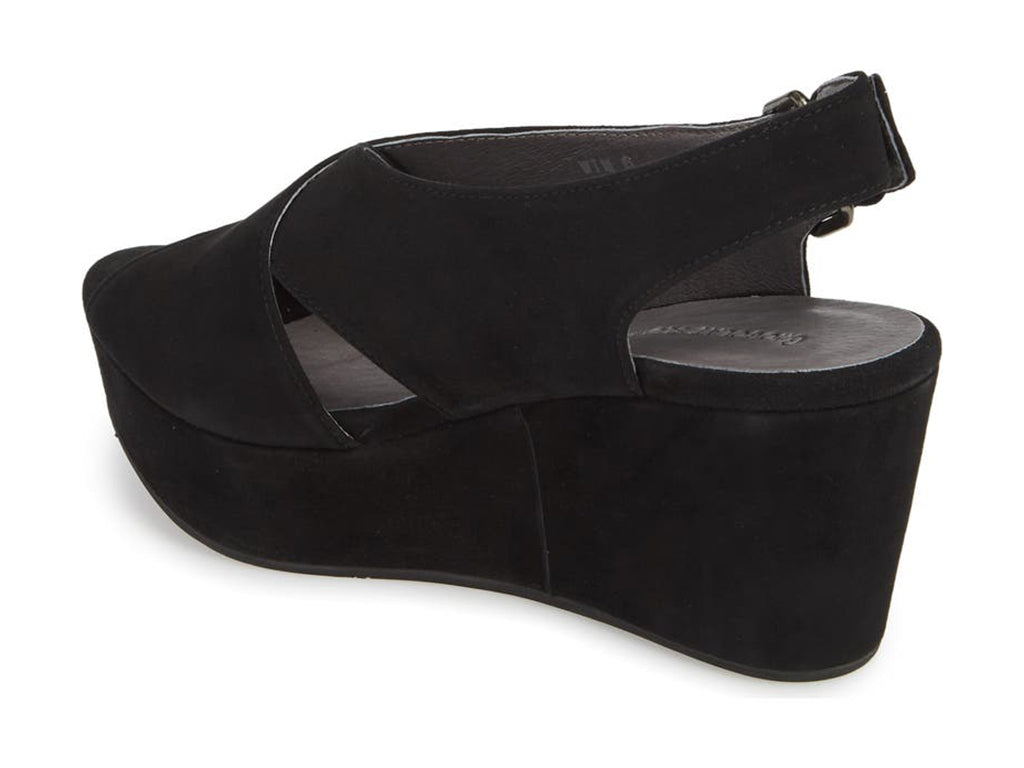 black wedge crisscross slingback sandal-back