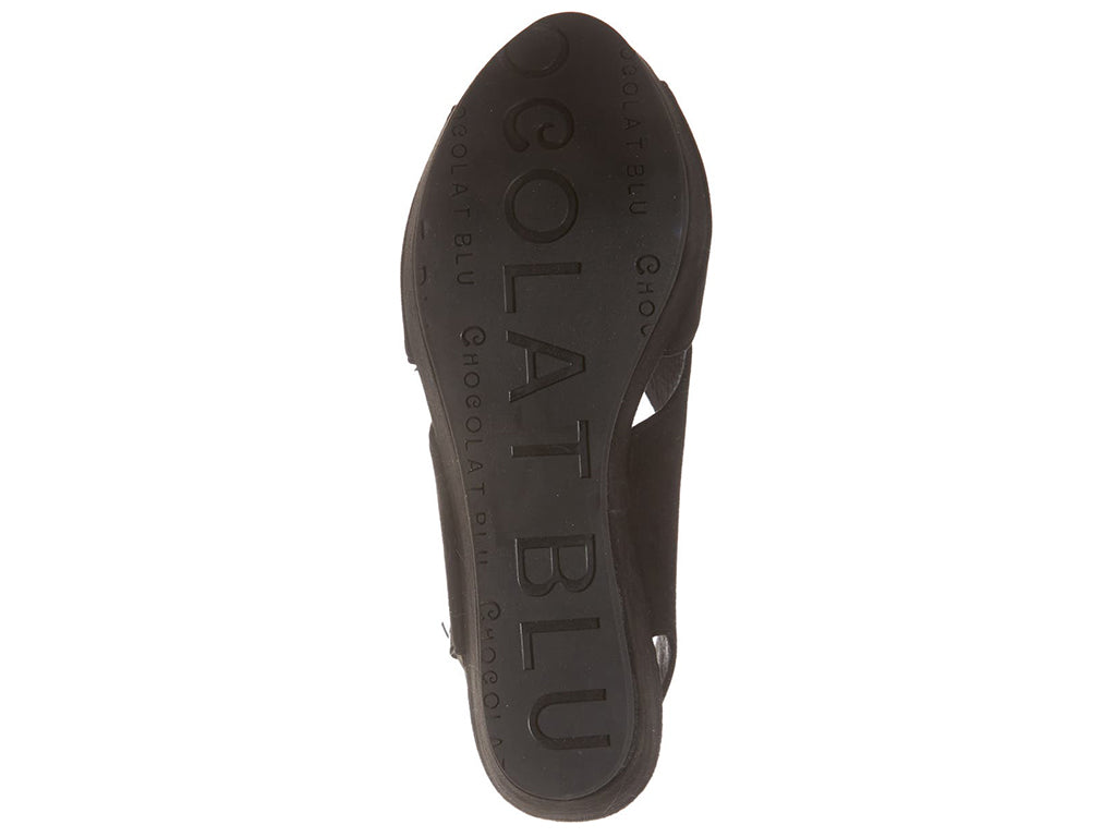 Black sandal sole with 'Gola Blu' branding on a white background