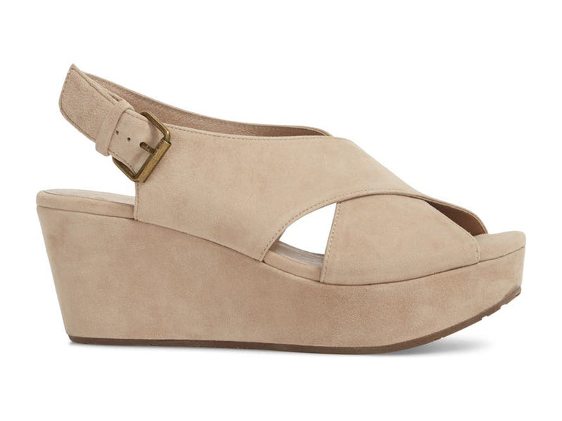 taupe wedge crisscross slingback sandal-side