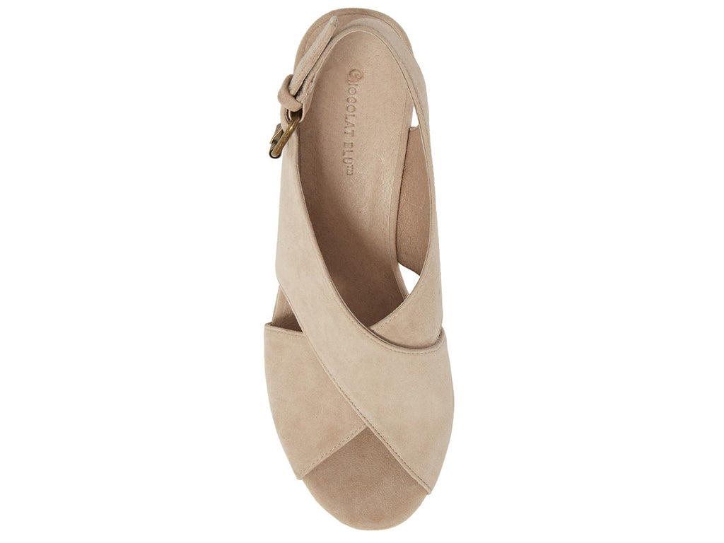 taupe wedge crisscross slingback sandal-top