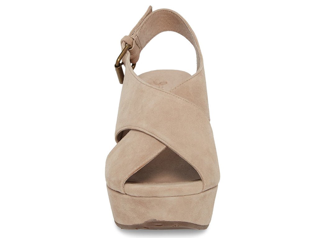 taupe wedge crisscross slingback sandal-front
