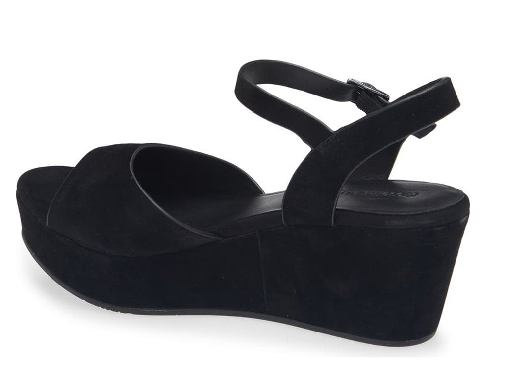 black suede platform sandal with ankle strap-back