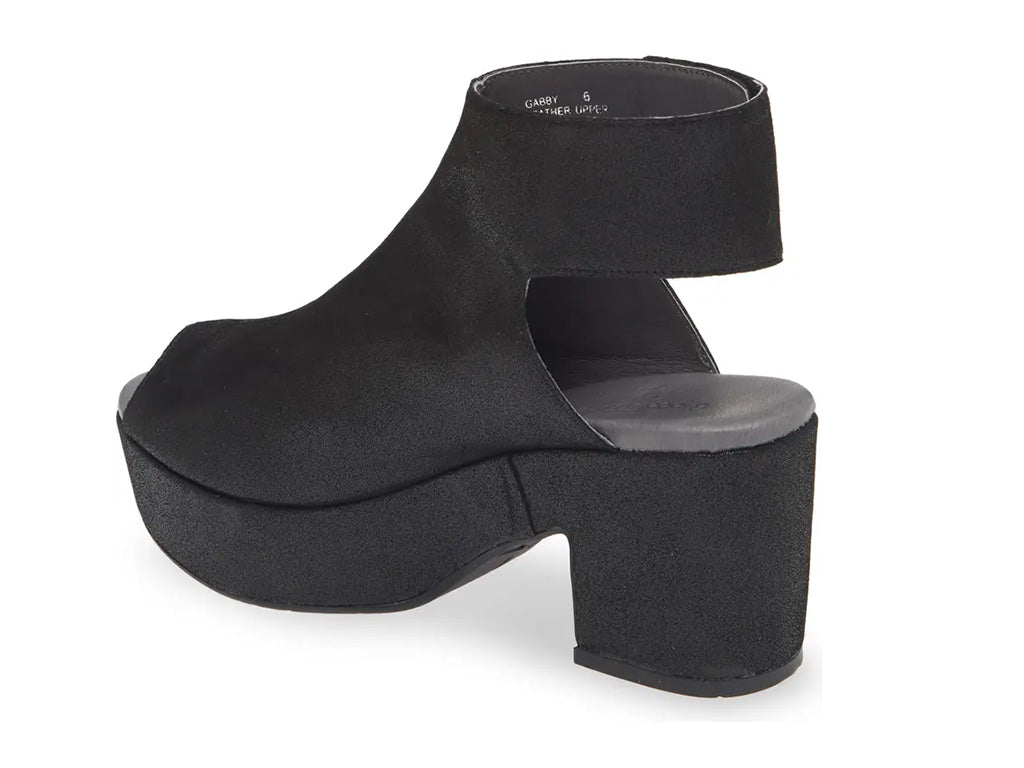 Gabby Black Shimmer Leather Sandals